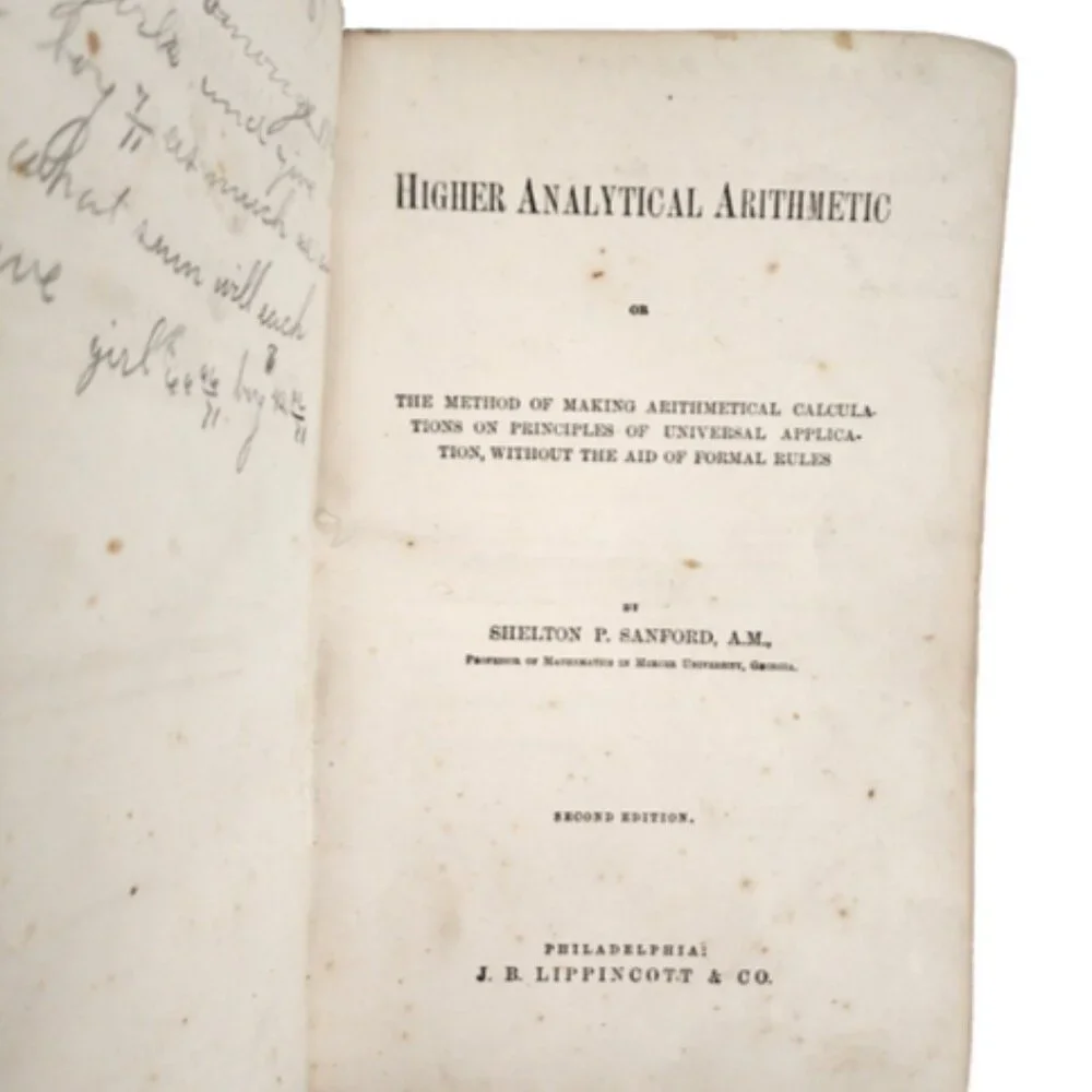Higher Analytical Arithmetic 1870 HC by Shelton P Sanford 2nd Ed RARE DISC